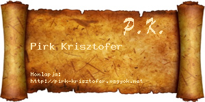 Pirk Krisztofer névjegykártya